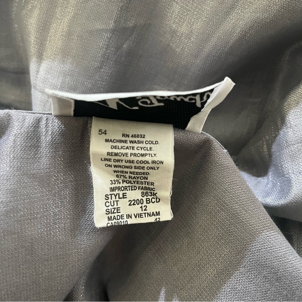 New N Touch Shiny Silver-Grey Snap-Closure Jacket Size 12 - Picture 5 of 7